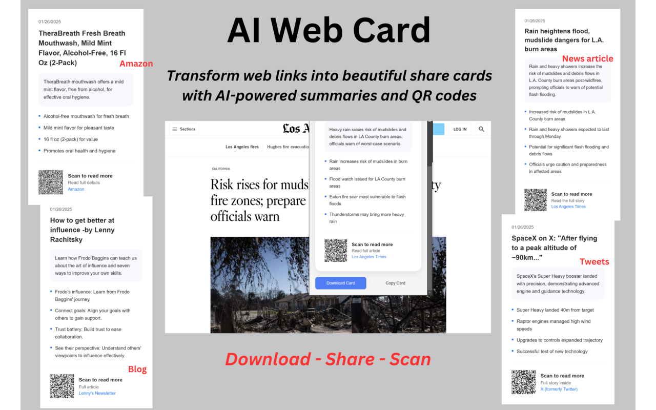 AI Web Card Chrome Extension